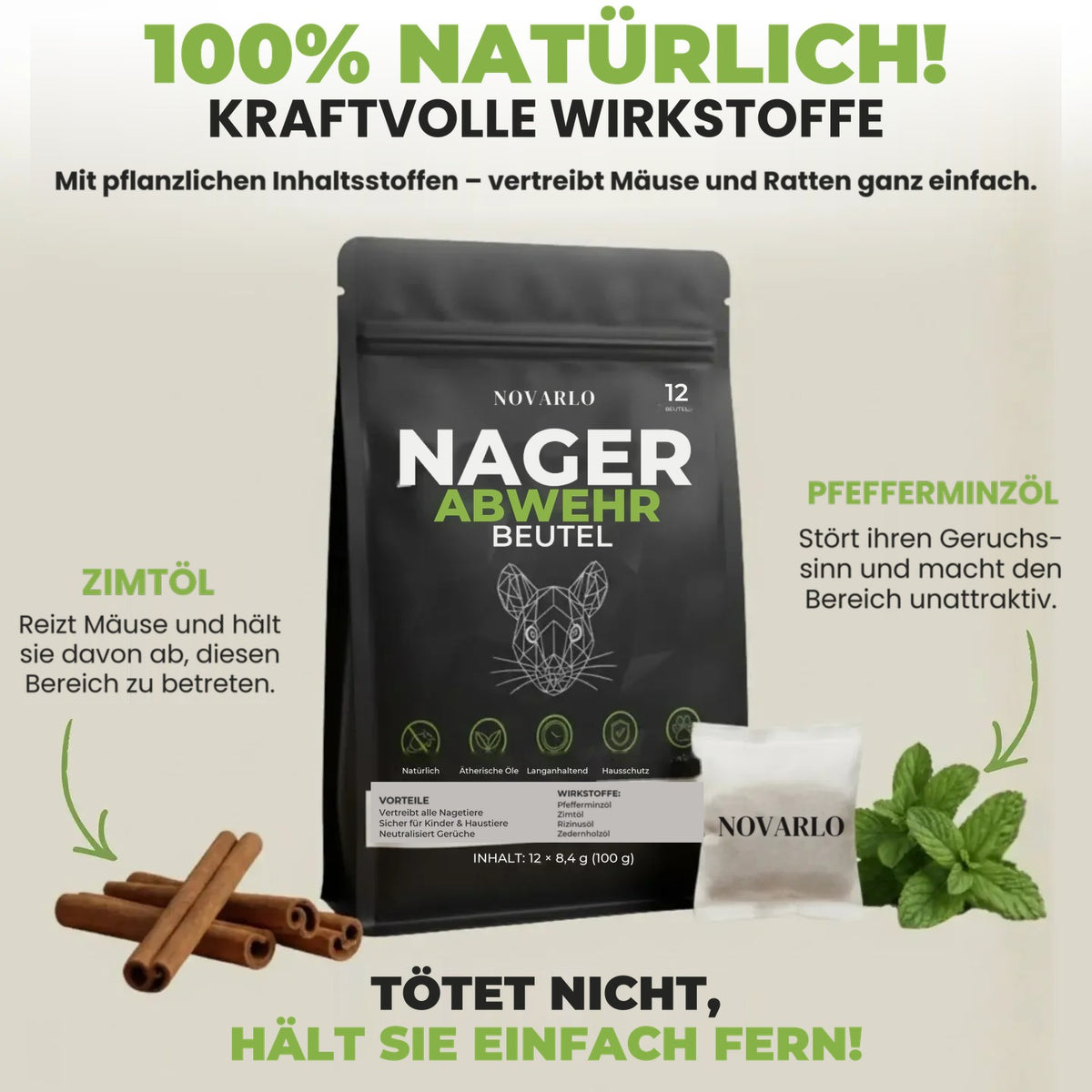 100 % natürliche Wirkstoffe: Zimtöl und Pfefferminzöl