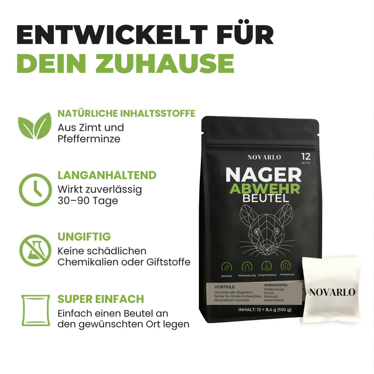 Vorteile der NOVARLO Nager-Abwehr Beutel