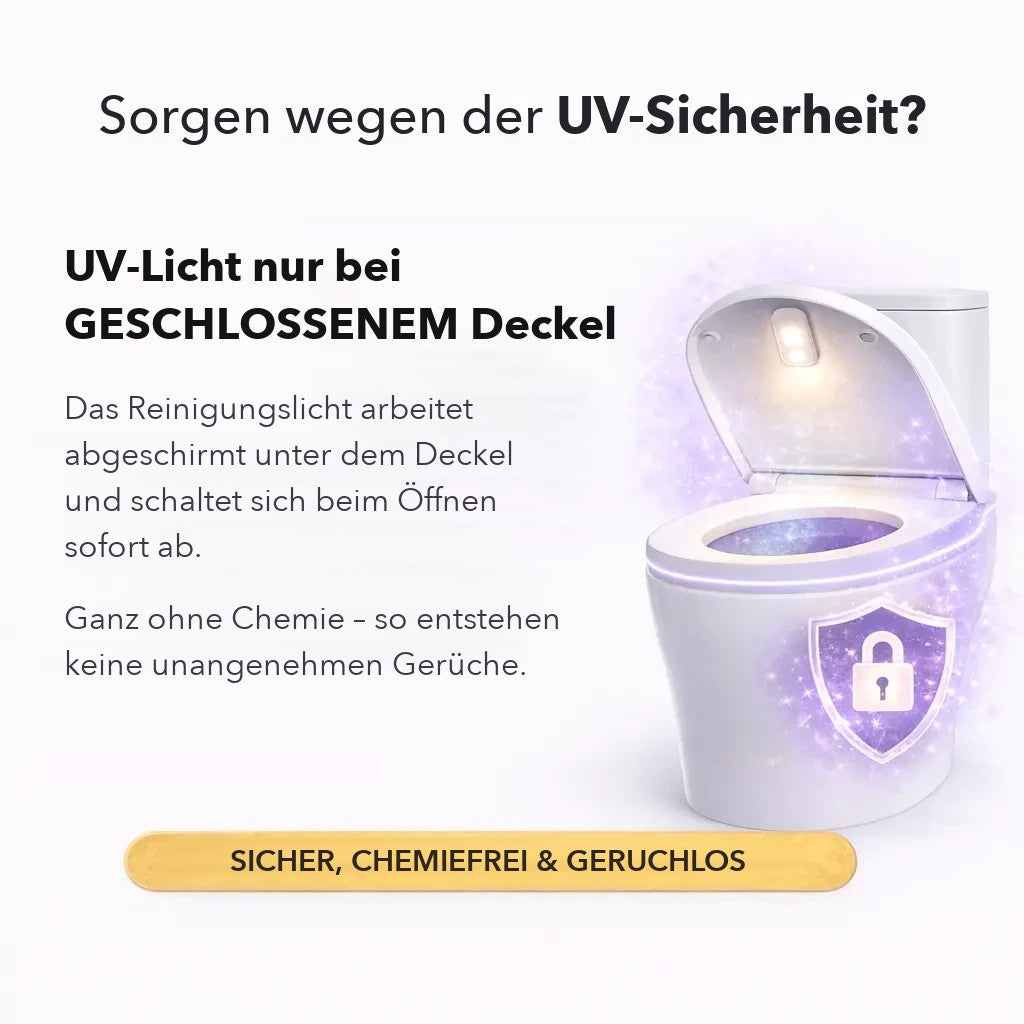 UV-Licht nur bei geschlossenem Toilettendeckel